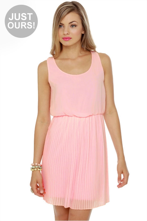 LULUS Exclusive Re-pleat After Me Pink Dress